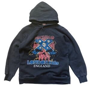 Vintage Michiko London Kids Skull Hoodie Black Size 9/10 140cm
